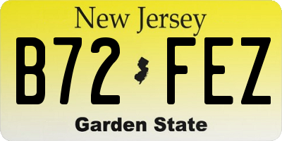 NJ license plate B72FEZ