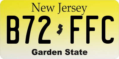 NJ license plate B72FFC