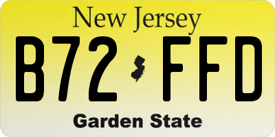 NJ license plate B72FFD