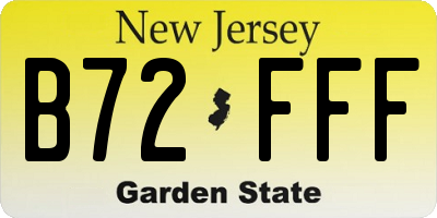 NJ license plate B72FFF