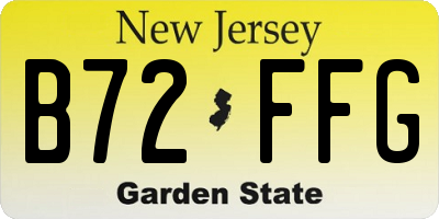 NJ license plate B72FFG