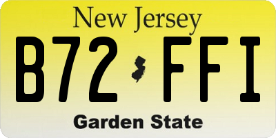 NJ license plate B72FFI