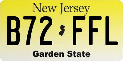 NJ license plate B72FFL