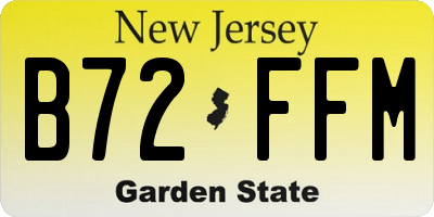 NJ license plate B72FFM