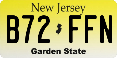NJ license plate B72FFN
