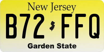 NJ license plate B72FFQ