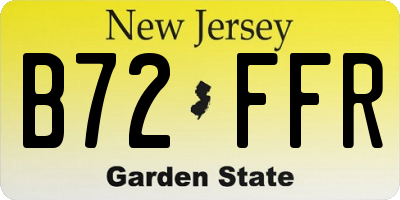 NJ license plate B72FFR