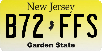 NJ license plate B72FFS