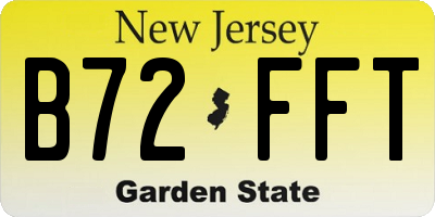 NJ license plate B72FFT