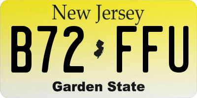 NJ license plate B72FFU