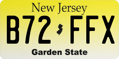 NJ license plate B72FFX