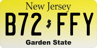 NJ license plate B72FFY