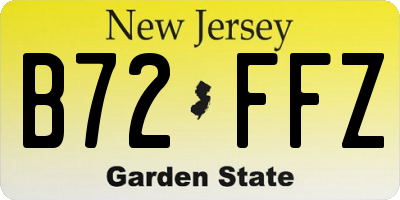 NJ license plate B72FFZ