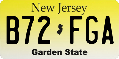 NJ license plate B72FGA