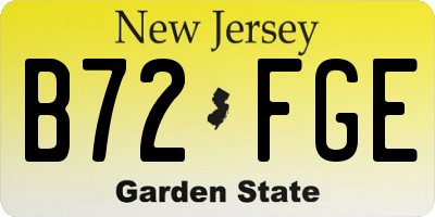 NJ license plate B72FGE