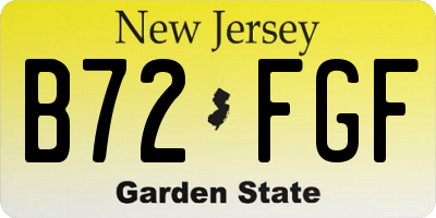 NJ license plate B72FGF