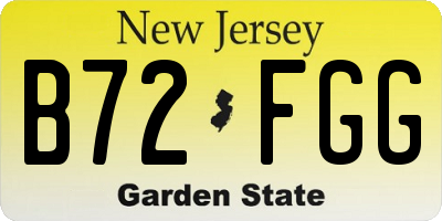 NJ license plate B72FGG