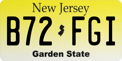 NJ license plate B72FGI