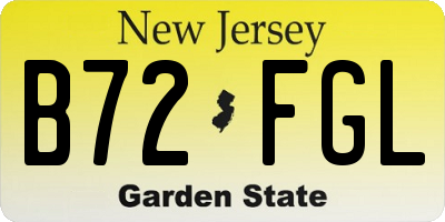 NJ license plate B72FGL