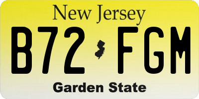 NJ license plate B72FGM