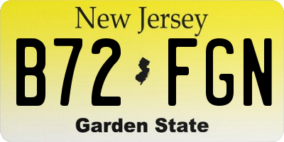 NJ license plate B72FGN