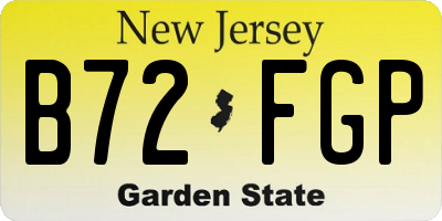 NJ license plate B72FGP