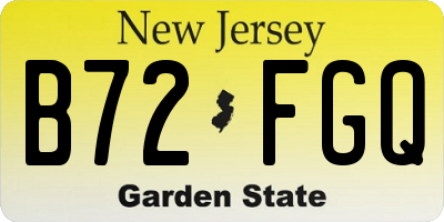 NJ license plate B72FGQ