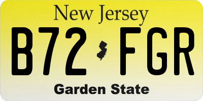 NJ license plate B72FGR