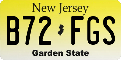 NJ license plate B72FGS