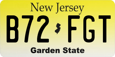 NJ license plate B72FGT