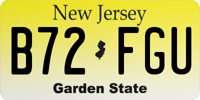 NJ license plate B72FGU