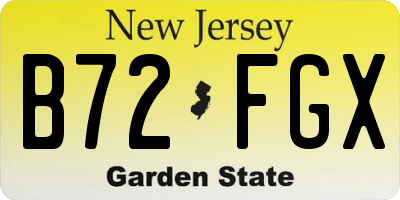 NJ license plate B72FGX