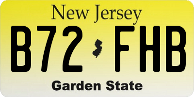 NJ license plate B72FHB