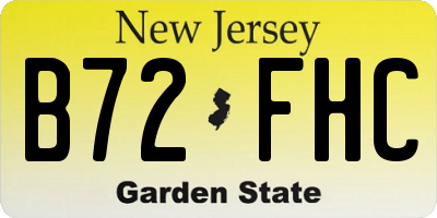 NJ license plate B72FHC