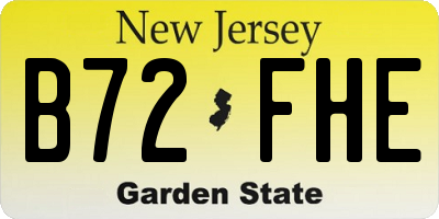 NJ license plate B72FHE