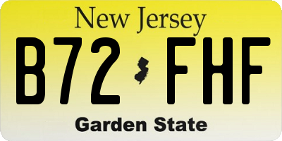 NJ license plate B72FHF