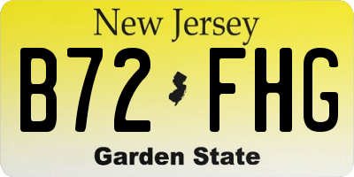 NJ license plate B72FHG