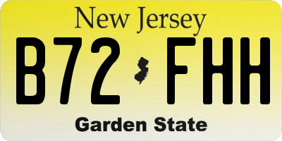 NJ license plate B72FHH