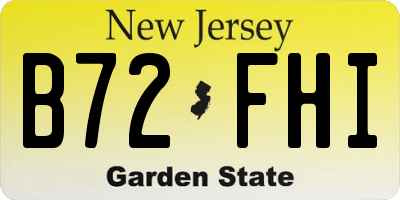 NJ license plate B72FHI