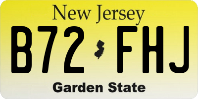 NJ license plate B72FHJ