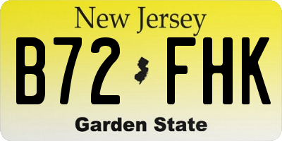 NJ license plate B72FHK