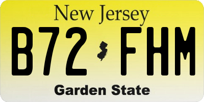 NJ license plate B72FHM