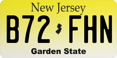NJ license plate B72FHN