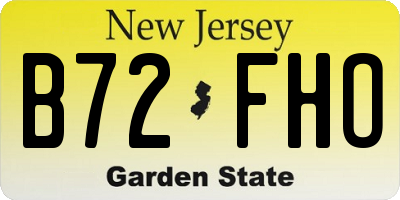 NJ license plate B72FHO