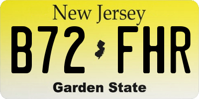 NJ license plate B72FHR