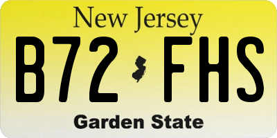 NJ license plate B72FHS