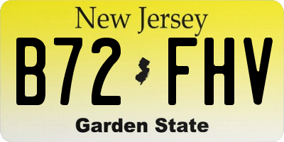 NJ license plate B72FHV