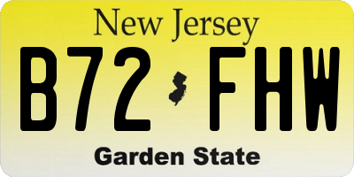NJ license plate B72FHW
