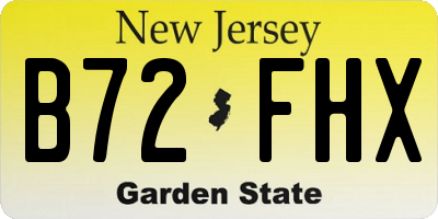 NJ license plate B72FHX