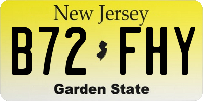 NJ license plate B72FHY